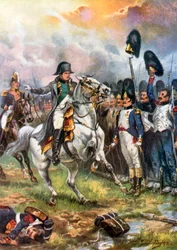 Napoleon and the Imperial Guard. Battle of Waterloo