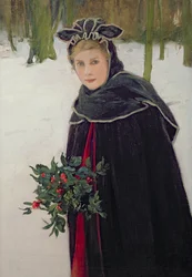 Winter - Portrait of a girl in a winter landscape