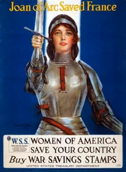 Joan of Arc saved France, Women of America, save your country poster