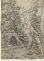 Adam Plowing the Earth, Eve Nursing Her Child