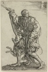 Master of Ceremonies with a Dog, plate one from the Large Wedding-Dancers