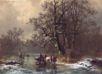 Loggers on a Frozen Waterway