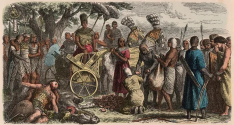 Ancient Egypt: The Prisoners Brought Before the Victorious Pharaoh Ramses II, 1866