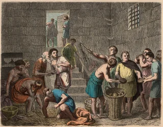 Ancient Rome: Distribution of Food to Slaves in the Evening, 1866