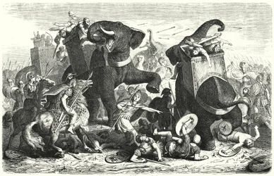 Battle of Gaza, 312 BC (engraving)