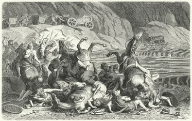 Romans deploying in phalanx formation against Thracian cavalry