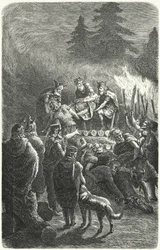 Suebi funeral in ancient Germany