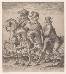 German, French, and Italian man on horseback