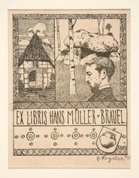 Bookplate: Ex Libris Hans Mueller-Brauel