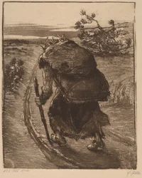 A Woman Carrying a Bundle of Sticks