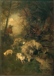 Shepherd with Sheep