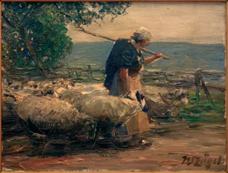 Shepherdess with Herd