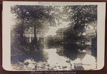 First World War: the Ukraine in the years 1914-1916 during the invasion of the German army. Bridge over the river