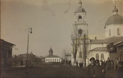 First World War: Ukraine in the years 1914-1916 during the invasion of the German army. View of a city