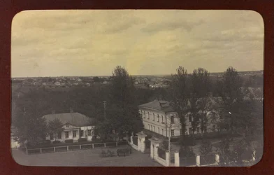 First World War: Ukraine in the years 1914-1916 during the invasion of the German army. View of a city