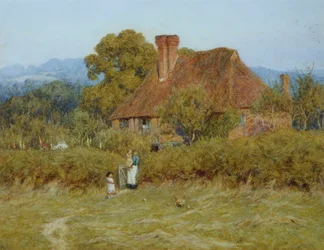 Cottage at Broadham Green, Surrey, in Sunset Light