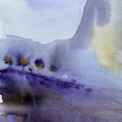 Misty Purple Landscape