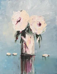 White Peonies Reflection