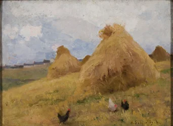 Chickens among Cornstooks, c.1888