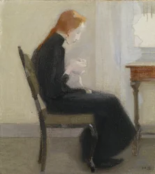 Girl Crocheting