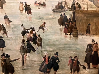 Winter Landscape with Numerous Skaters