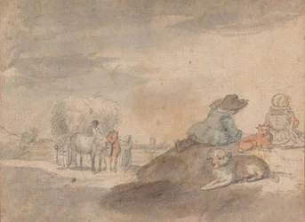 Landscape with Hay Wagon