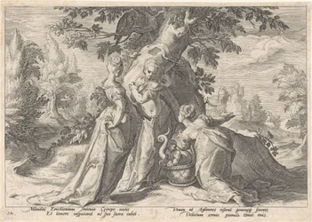 Daughters of Cecrops Open the Basket of Minerva (Metamorphoses of Ovid series)