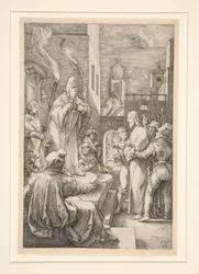 Christ Before Caiaphas, plate 4 from the series The Passion of Christ