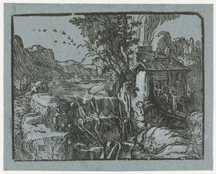 Landscape with Waterfall