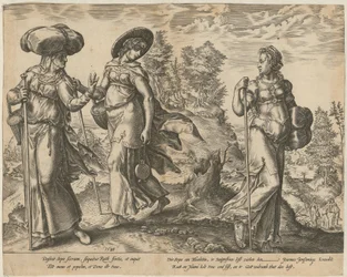Orpah Leaves Ruth and Naomi [Sheet 1] and Ruth before Boaz in the Field [Sheet 2], Sheets 1 and 2 of the Series "The Story of Ruth"