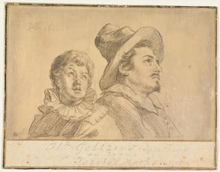 Two Men, Possibly Jan Matthijs Ban and Philips van Winghe (recto). Boy with Hat, Half-Length. Holding a Dead Old Man (verso)