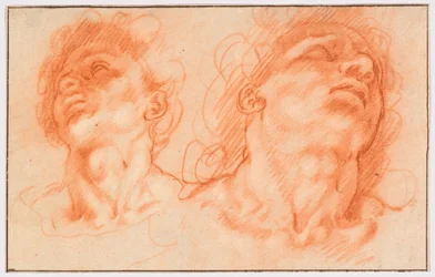 Two Male Heads after the Antique, the Sons of Laocoön