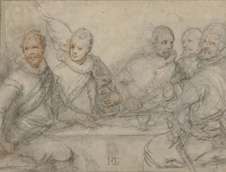 Five Officers, Study for a Militia Meal