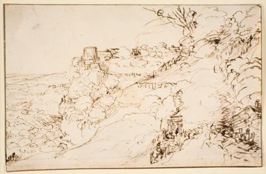 Landscape with Castle-like Building on Mountain Outcrop