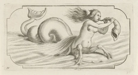 Female Figure Blowing a Shell (series title: Nouveau Livre des Dieux et Déesses De la Marine)