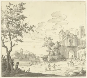 Italian Scene with Ruin