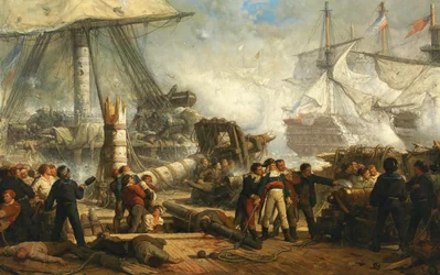 Lord Nelson at the Battle of Trafalgar, 1878