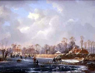 Landscape with Figures on a Frozen River