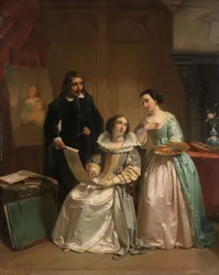 Gerard van Honthorst Showing the Drawings of His Pupil to Amalia van Solms