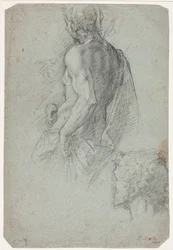 Draped Male Model and a Bearded Man