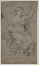 Seated Justitia. (Study after Figure in Sala di Costantino, Vatican, Rome)