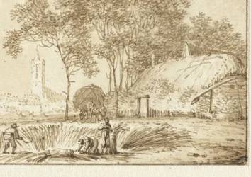 Reapers at a Farmhouse