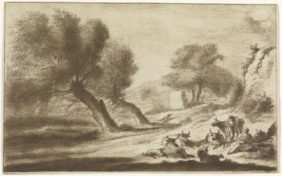Landscape with Resting Shepherds and Cattle