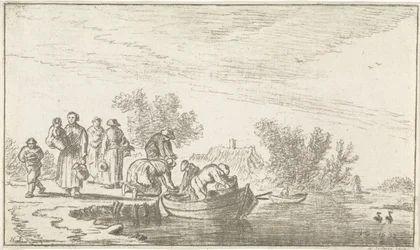 River View with Moored Rowboat