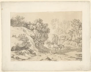 Hay Wagon on the Road (Tentamina Lithographica, Italian Landscapes)