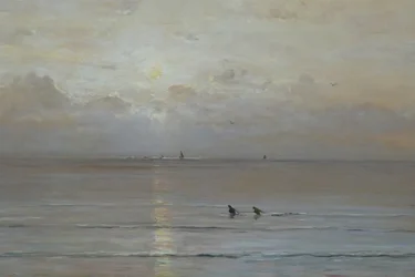 Sunset with Shrimp Fishermen