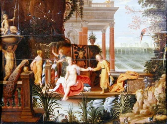 Bathsheba at the pool with her attendants