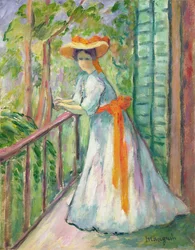 Woman on a Balcony, or Jeanne with an Orange Ribbon