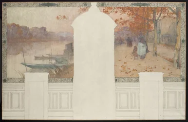 Sketch for Asnières Town Hall: Autumn, the Seine at Asnières, ca. 1900