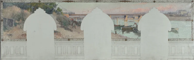 Sketch for Asnières Town Hall: Summer. The Seine at Asnières, circa 1900